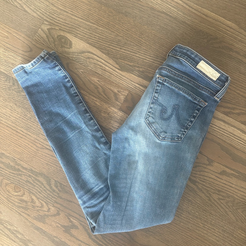 Ag Adriano Goldschmied Jeans Skinny Distressed Legging Size 26r